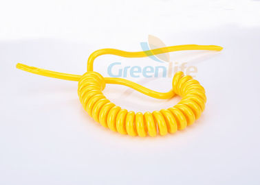 Jasnożółty przewód PU zwinięty w kabel zasilający, zwijany linowy przewód drutowy