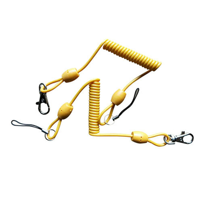 Rozciągnięte 80 cm Bungee Chowane narzędzie Smycze Yellow Spring Key Chain Holder