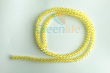 Półprzezroczysty żółty zwijany przewód cewki, płaska spirala Sup Coil Leash o długości 1 metra