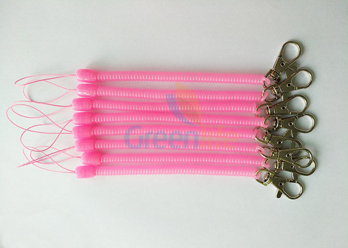 Plastikowy uchwyt do zwijania cewki z klipsem na sztyft i zatrzask, przezroczysty różowy kolor