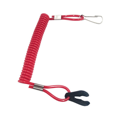 Rozciągający się poliuretanowy elastyczny zwoj lanyard czerwony rozciągnięty sznurek
