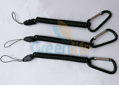 Odpinana elastyczna smycz w stylu cewki Czarna lina ze sznurkiem / karabińczykiem